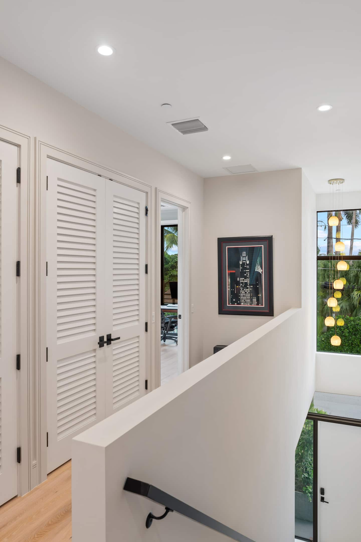 Upper hallway connecting the three bedroom suites